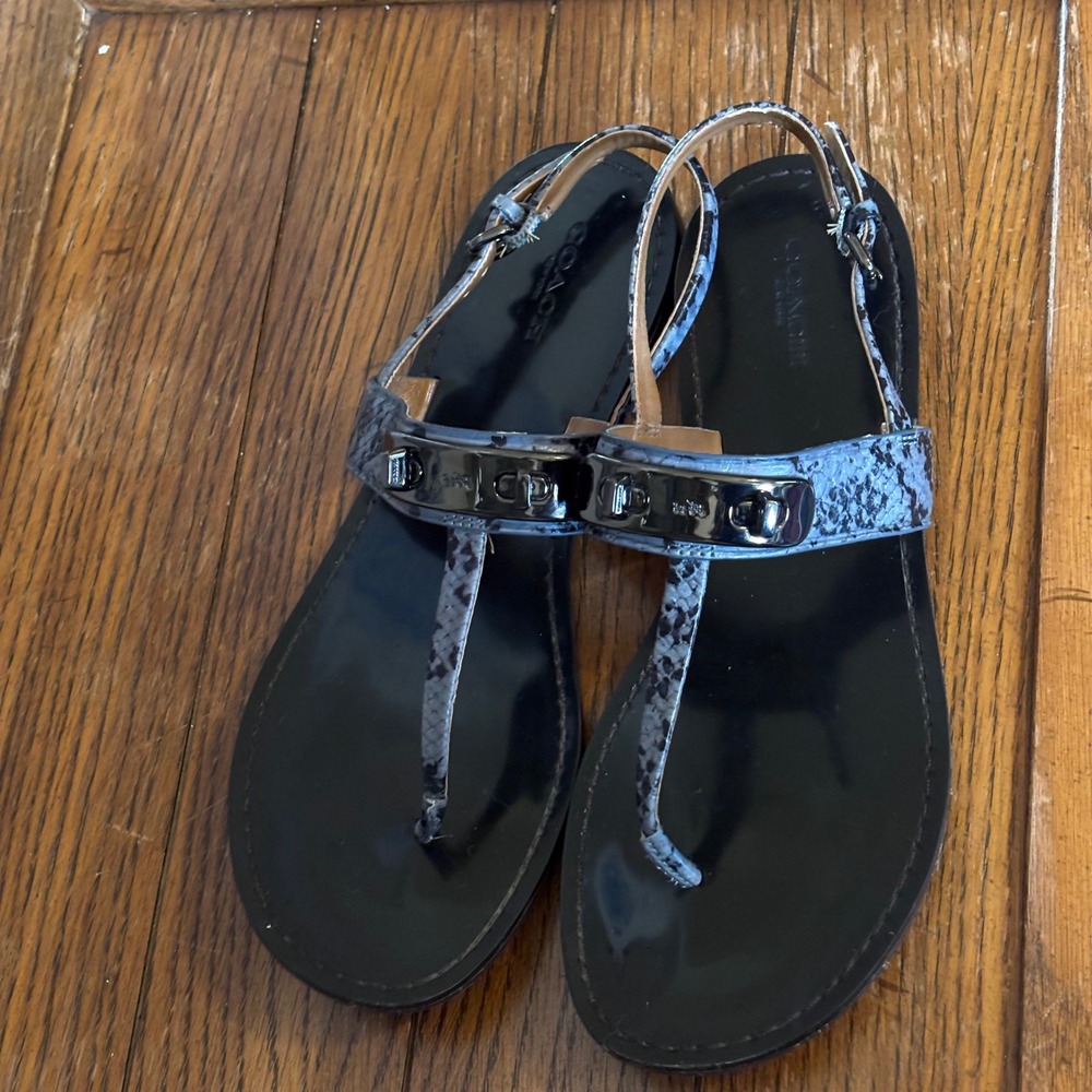 Coach Women's Gracie Sandals 9 Swagger Textured Leather